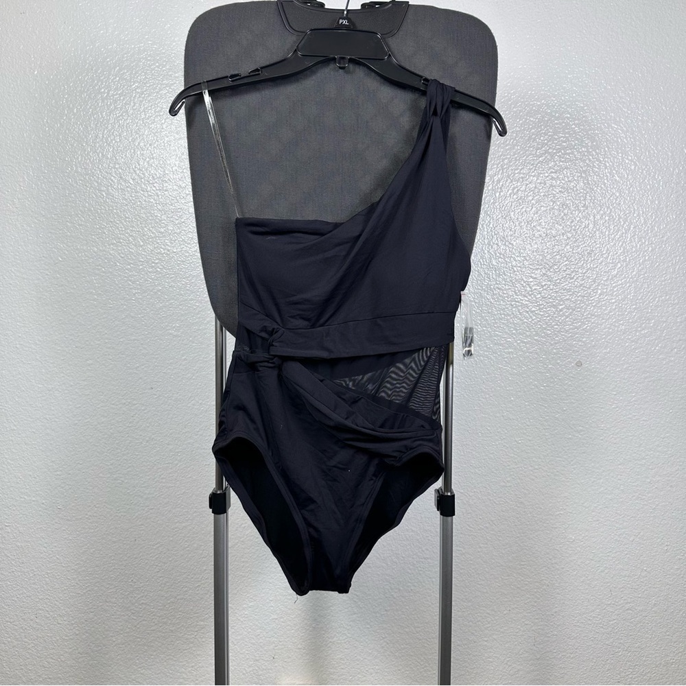 Michael Kors Women’s Black One-Shoulder Swimsuit Size 8